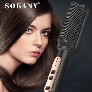 Sokany hair straightener brush.